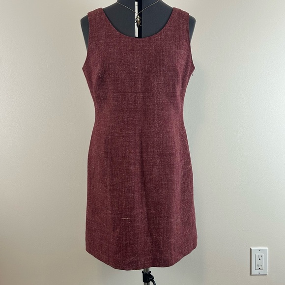 Vintage Heathered Red Linen Dress - Picture 2 of 6
